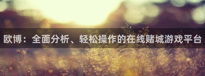 k8凯发平台开户链接：欧博：全面分析、轻松操作的在线赌城游戏平台