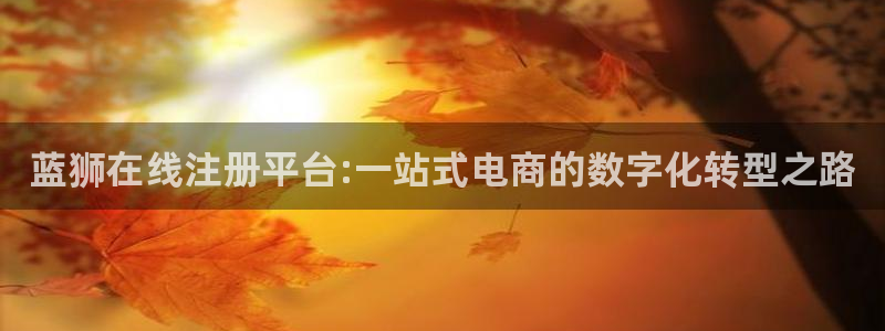 k8凯发平台总代理：蓝狮在线注册平台:一站式电商的数字化转型之路